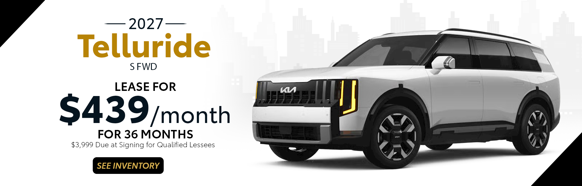 2027 Telluride S FWD Lease for $439/month